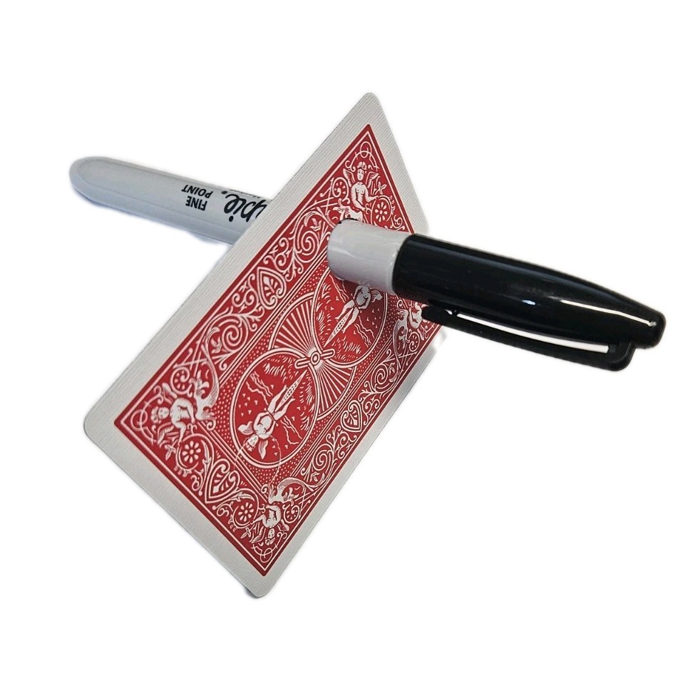 Marker Through Card Trick - Extreme Visual Magic - Easy to Perfom - Blue Edition