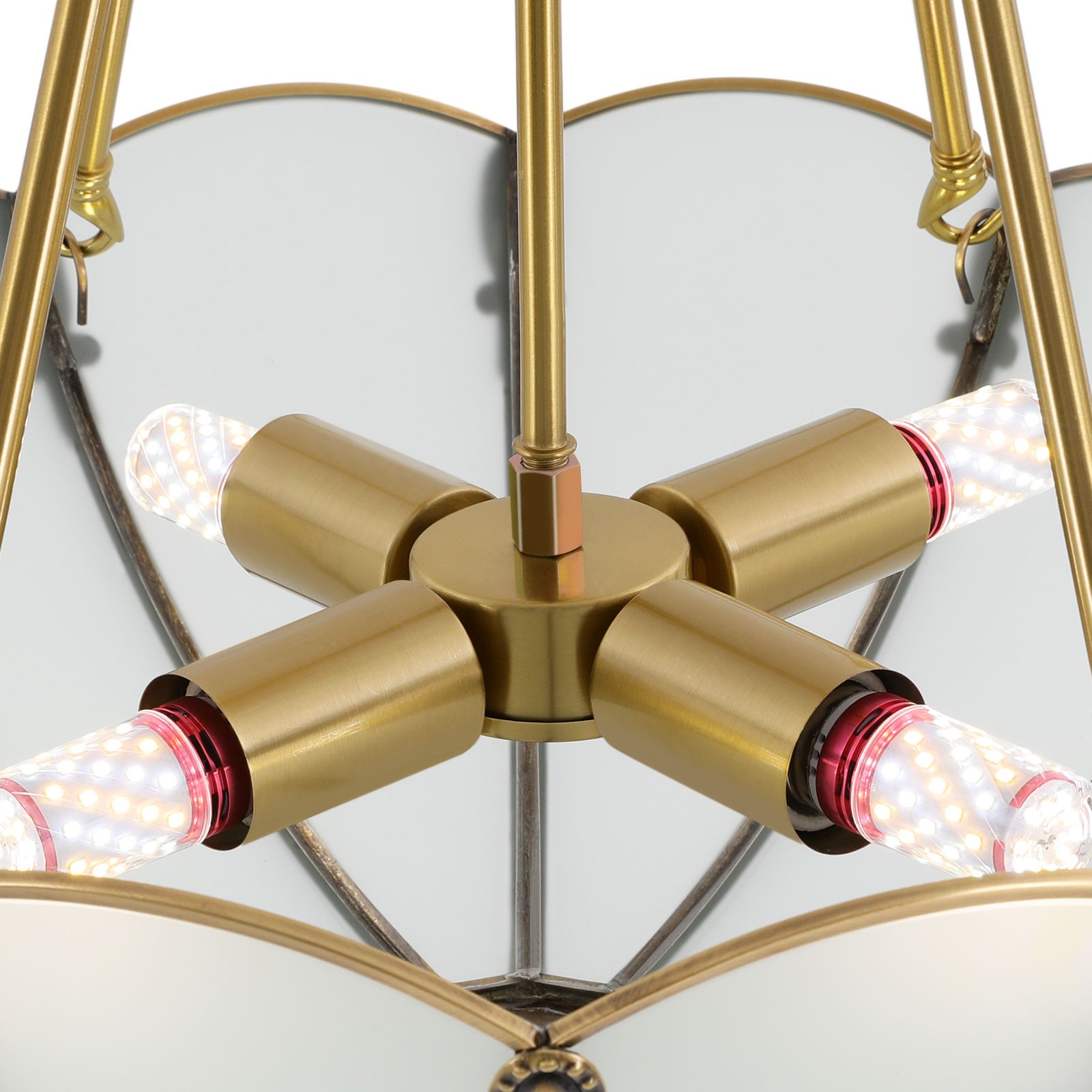Retro Pendant Lamp 110V Hanging Chandelier 4 Lights Antique Style Pendant Light