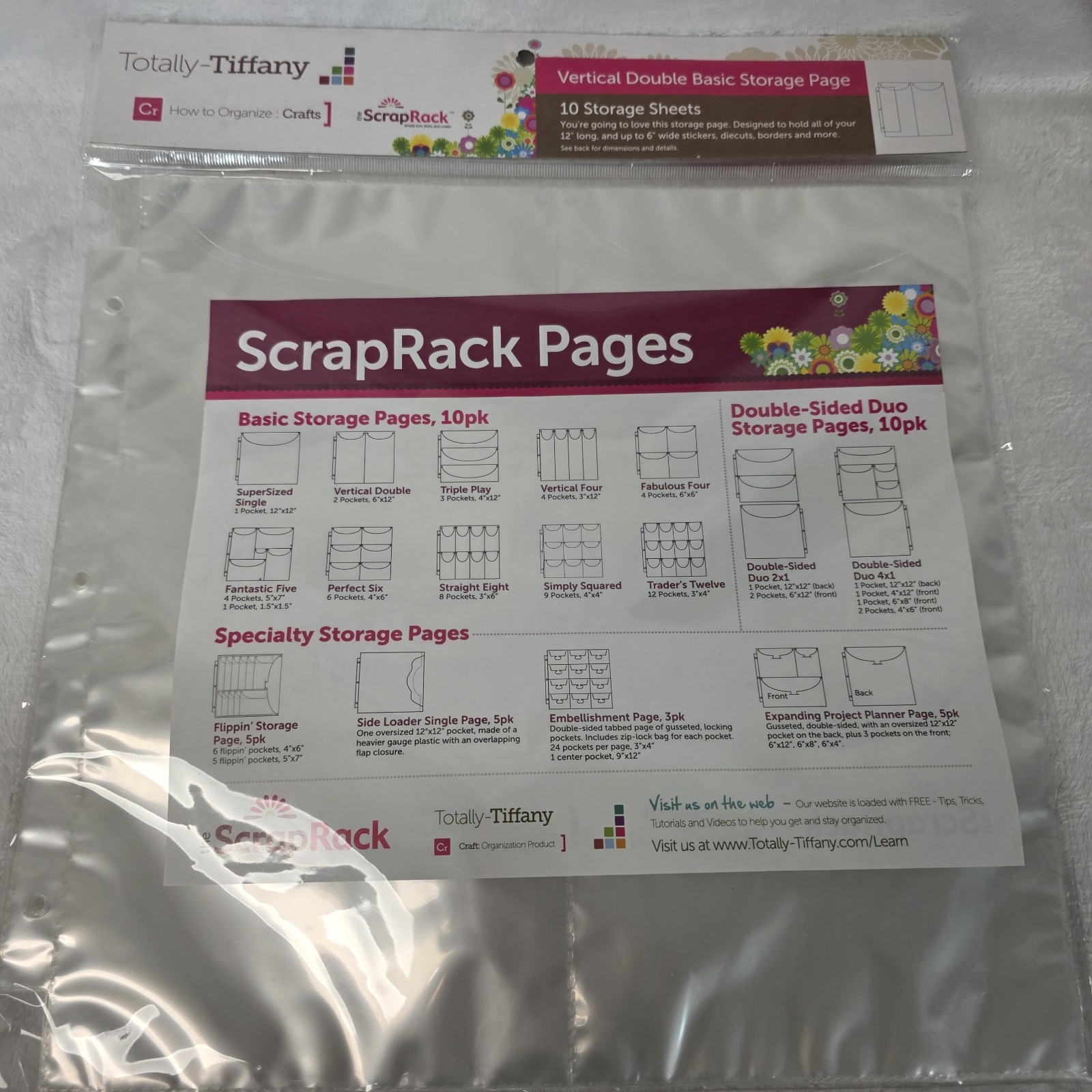 Totally Tiffany Vertical Double Basic Storage Page P80 ScrapRack Craft Organize