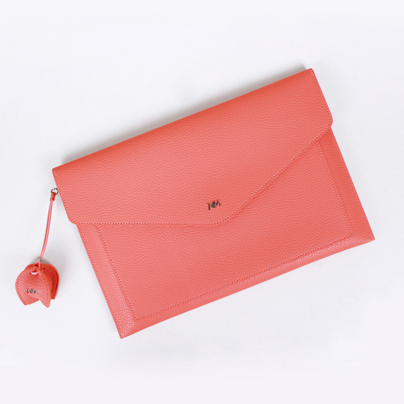 miim pino2 coral pink leather 13" inch Laptop sleeve Korea synthetic leather
