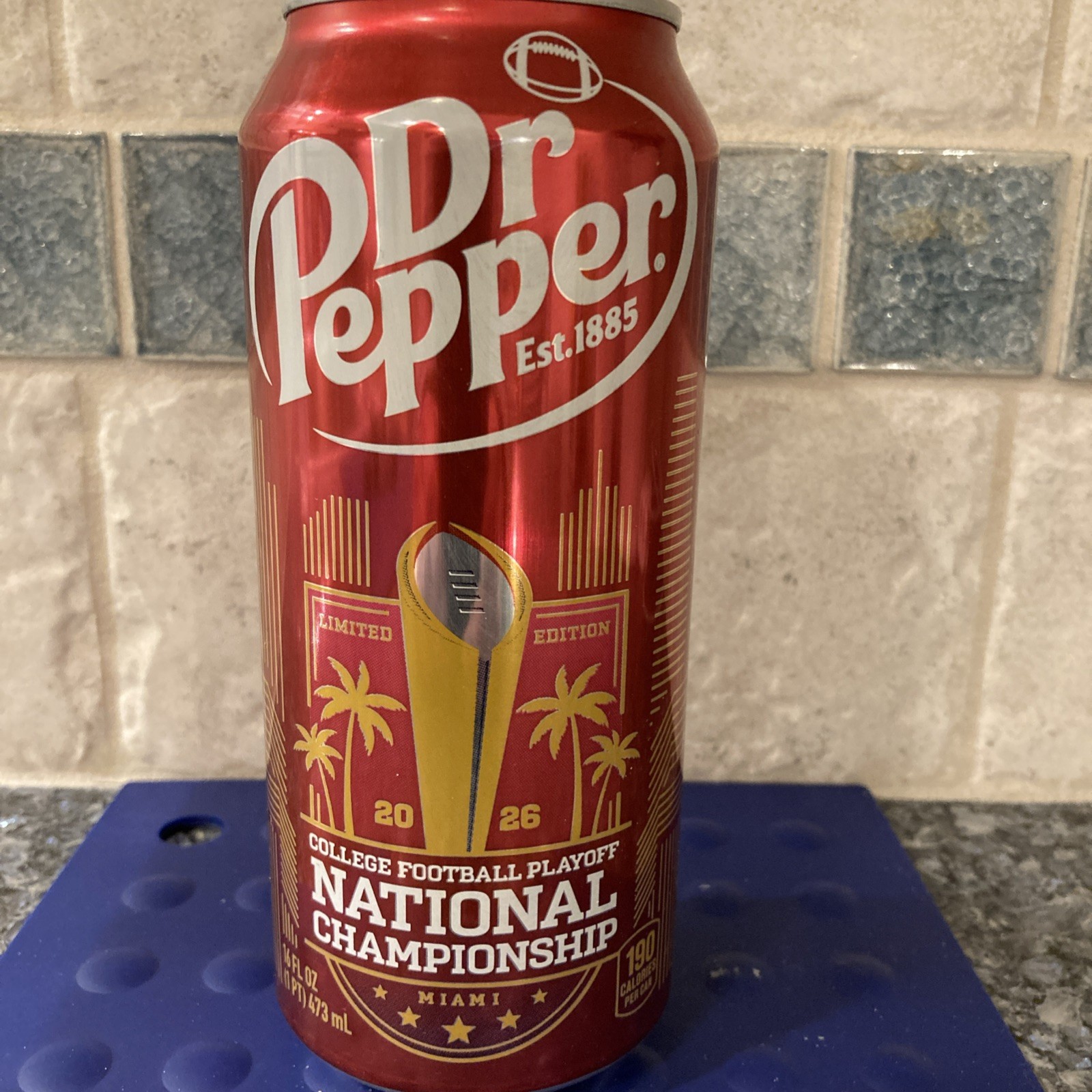 16oz Dr. Pepper 2026 College Football Playoff Commemorative Soda Can