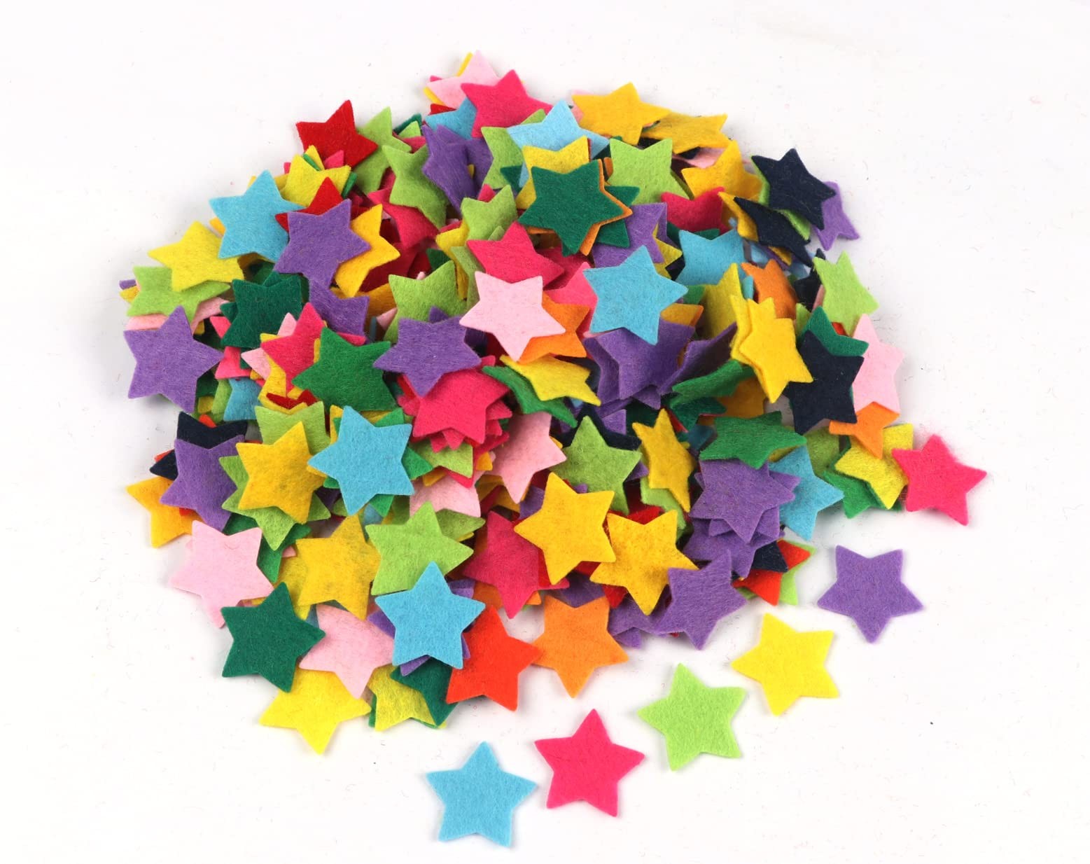 400 PCS 3/4 Inch Felt Star Fabric Embellishments Mix Color Scrapbook Craft