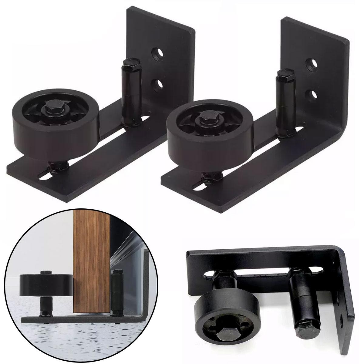 Sliding Door Floor Guide Roller Stopper in Carbon Steel 2pcs Set