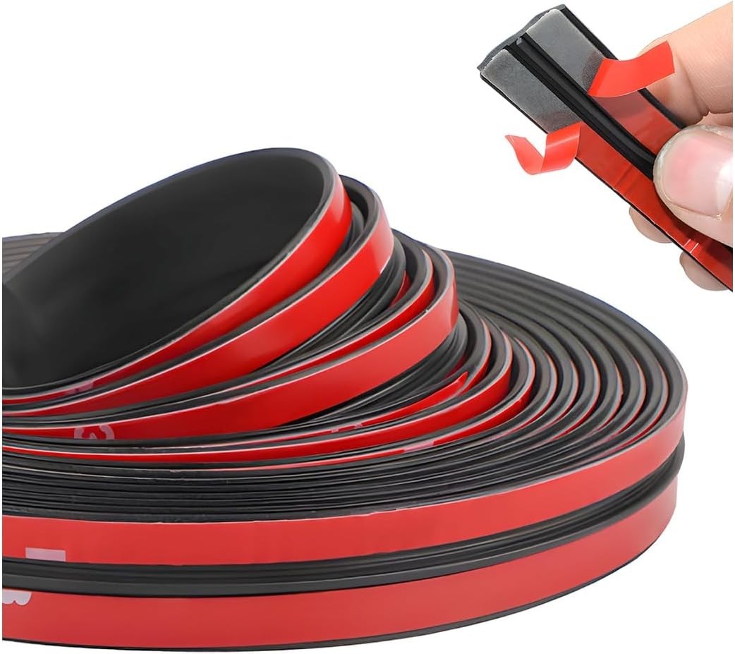 Durable Black Rubber Windshield Weather Stripping Set – 0.55'' & 0.74'' Widths