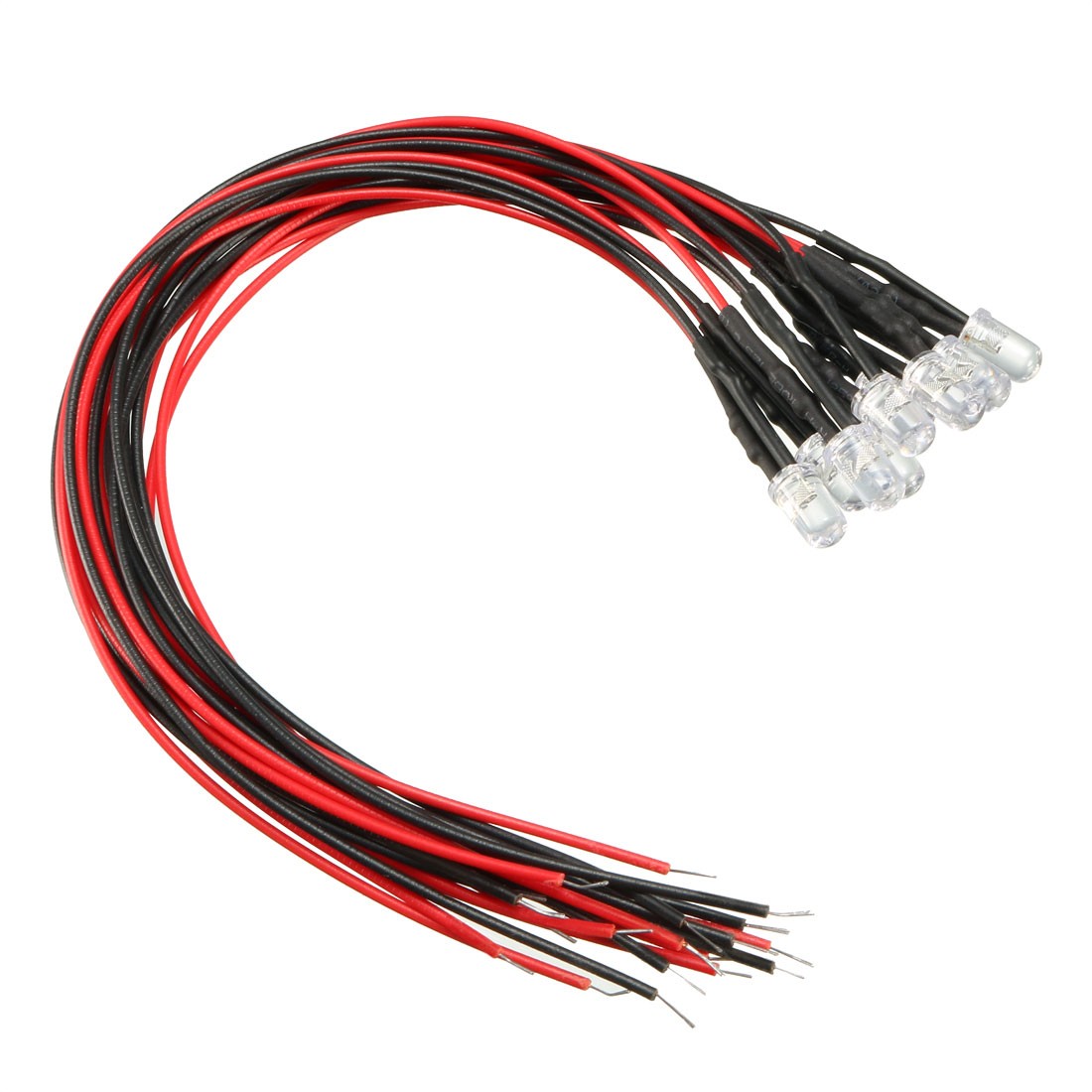 10pcs 5mm led Pre Wired light RGB Fast Flash Flashing 20mA 3-6V 20cm