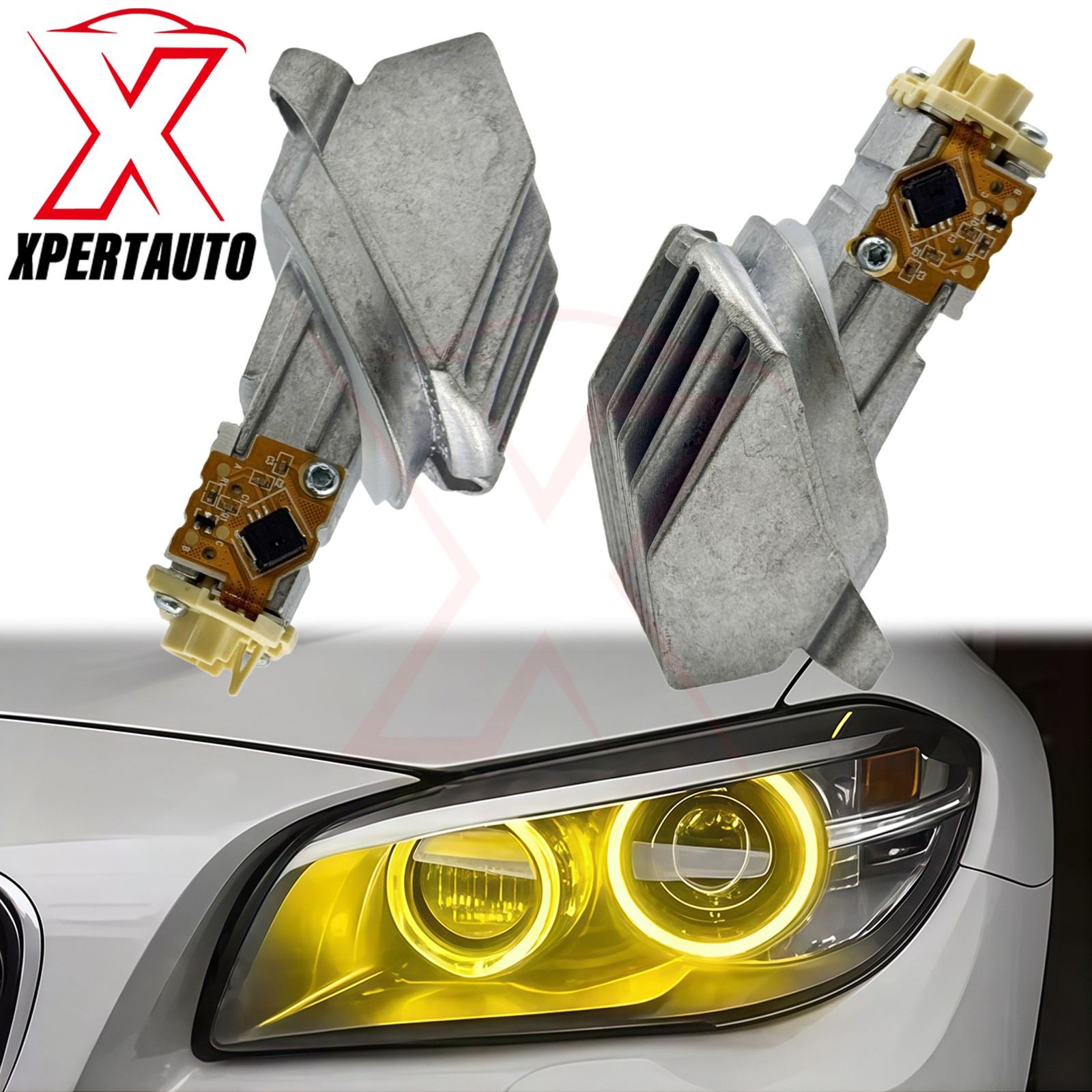 Yellow LED Angel Eye DRL Modules For BMW F10 F11 LCI 528i 535i 550iX M5 2014-16