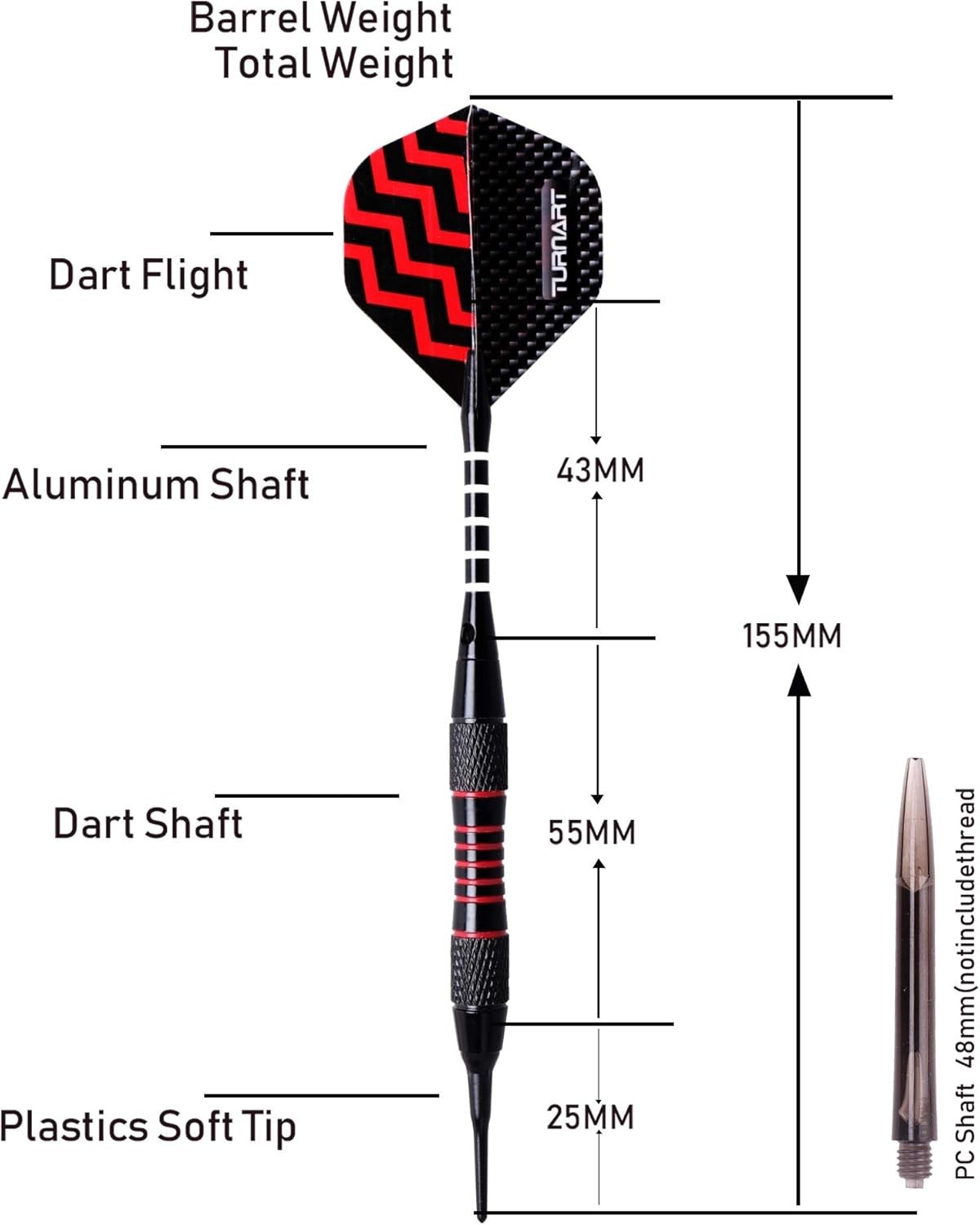 Darts Plastic Tip - Professional Soft Tip Darts Set for Electronic Dartboard ...