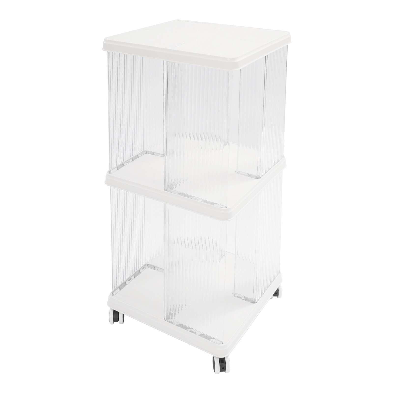 Rotating Bookshelf 2-Tier Bookcase Storage Shelf /Freestanding Display Rack