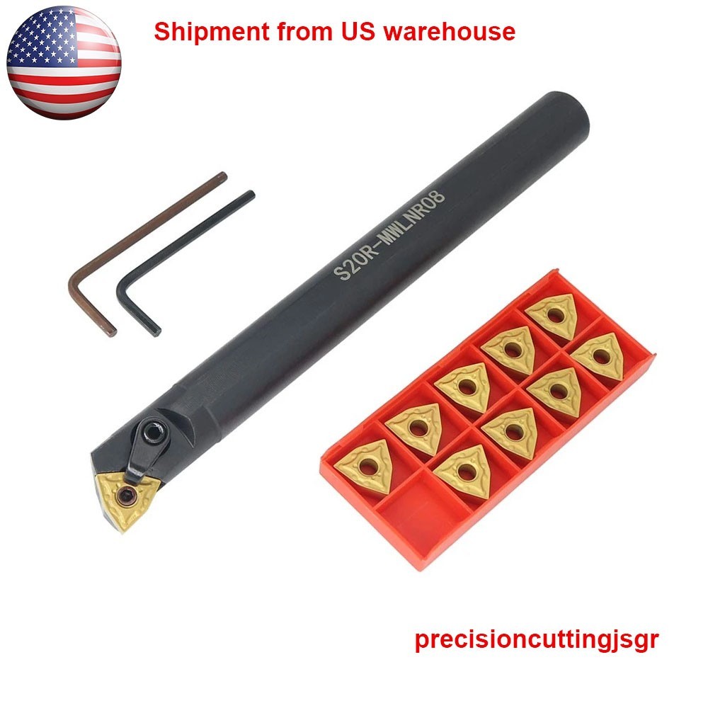 20mm Bore holder S20R MWLNR08+10 TIN coated blades WNMG080408-MA