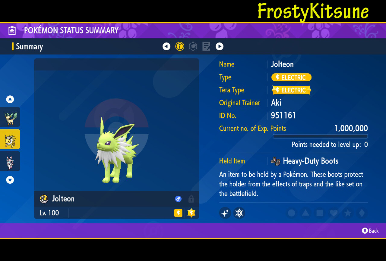 6IV Jolteon Shiny & Non-Shiny Pokemon Scarlet & Violet