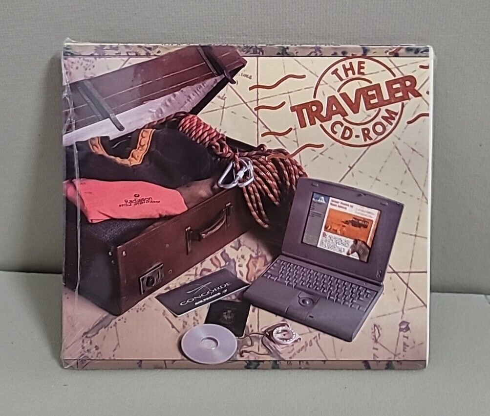 Vintage The Traveler CD-Rom 1994 PC Computer Multi-Media Vacation Travel Guide