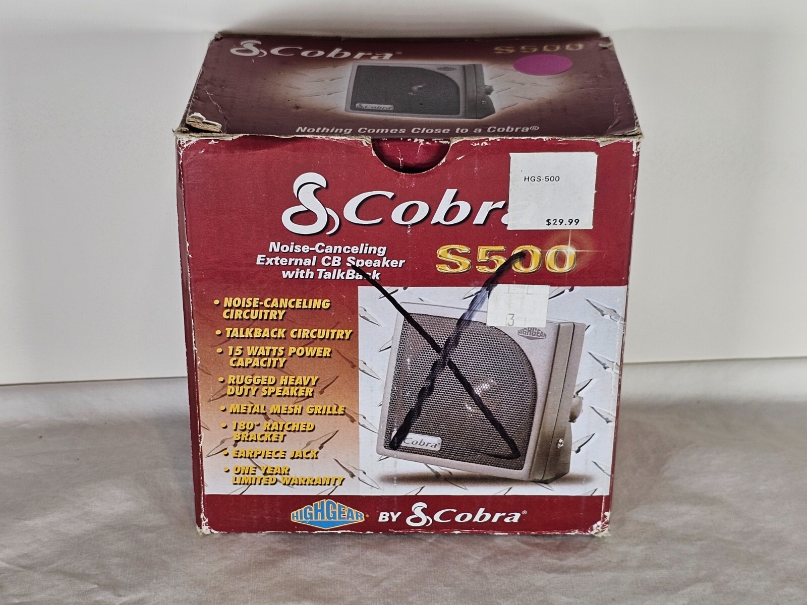 NEW Cobra S500 Noise Canceling External CB Speaker with Talkback IN BOX