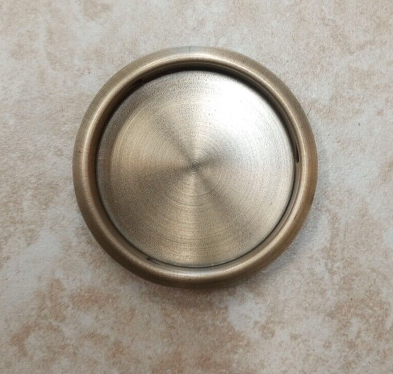 Antique Brass 2-1/8" Friction Fit Round Finger Cup Pull Sliding Door Hardware