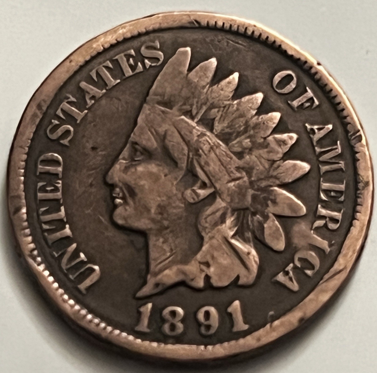 1891 Indian Head Cent — Nice Detail — Circulated Copper Penny BN751