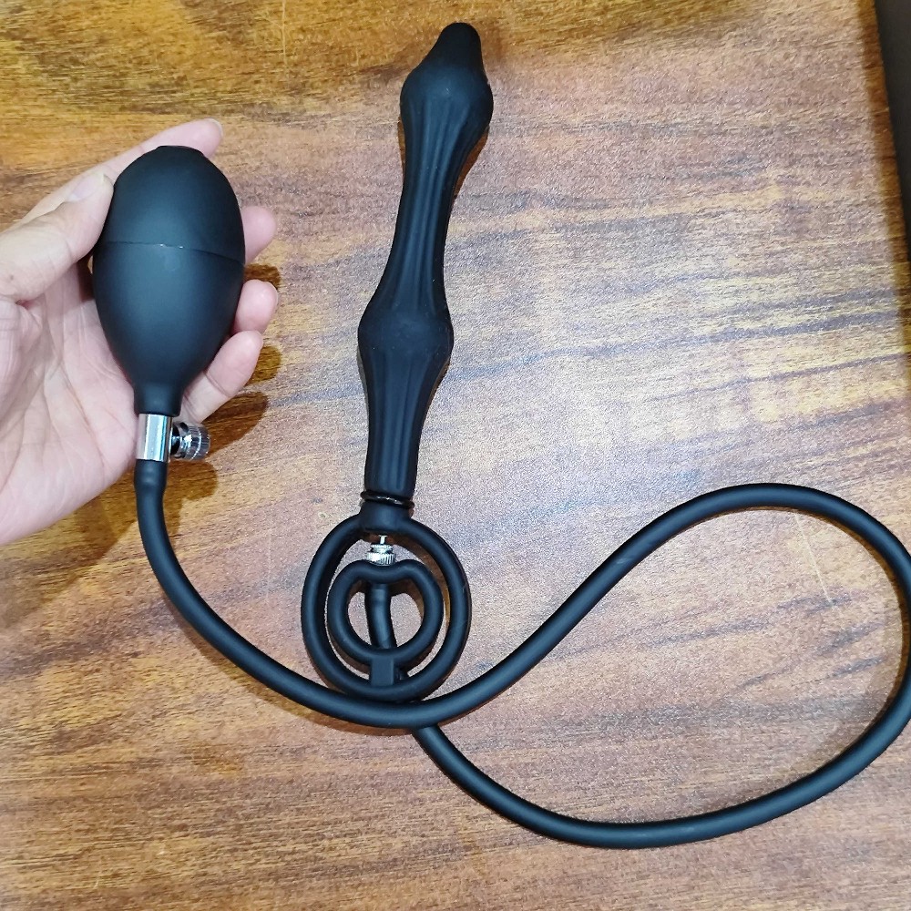 Inflatable Super Pump Anal Butt Plug Dildo Cock Prostate Massager Women Sex Toys