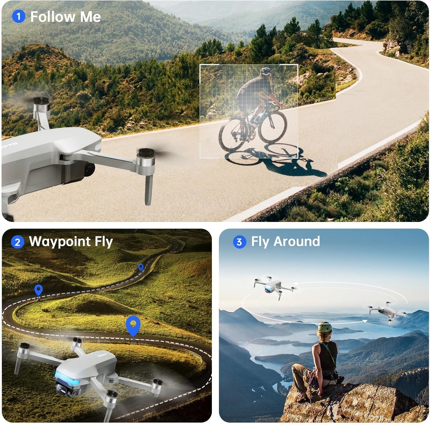 Foldable 4K Camera Drone for Adults with App Control, GPS, 40-45 Min Flight