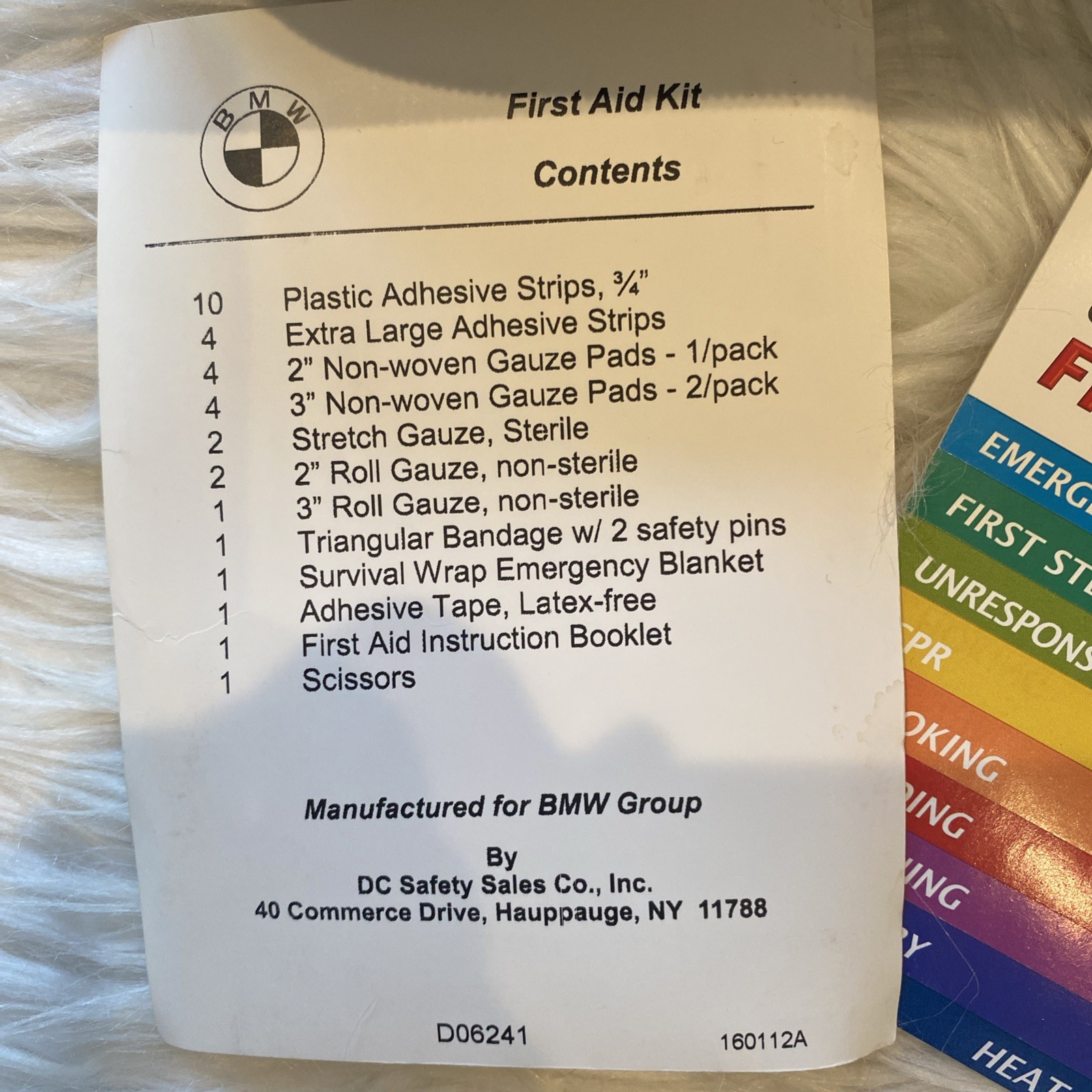 BMW First Aid Kit-2017 Intact Never Used