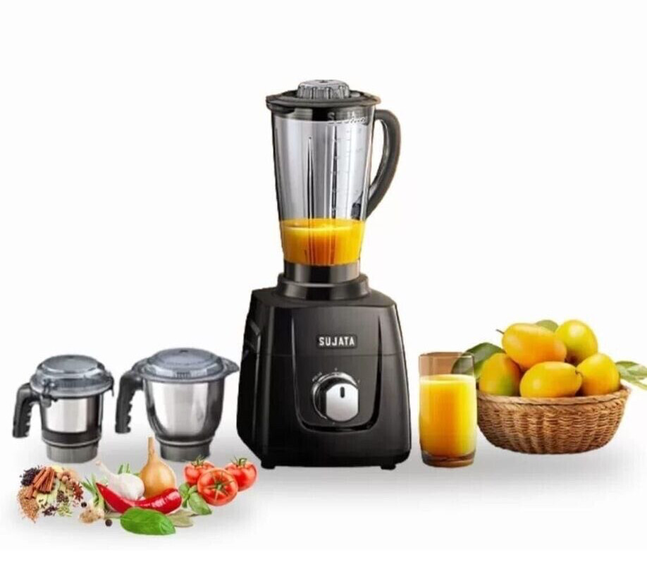 Sujata MG 01 Generation Mixer Grinder (3 Jars) ABS, Black, 1000 Watts