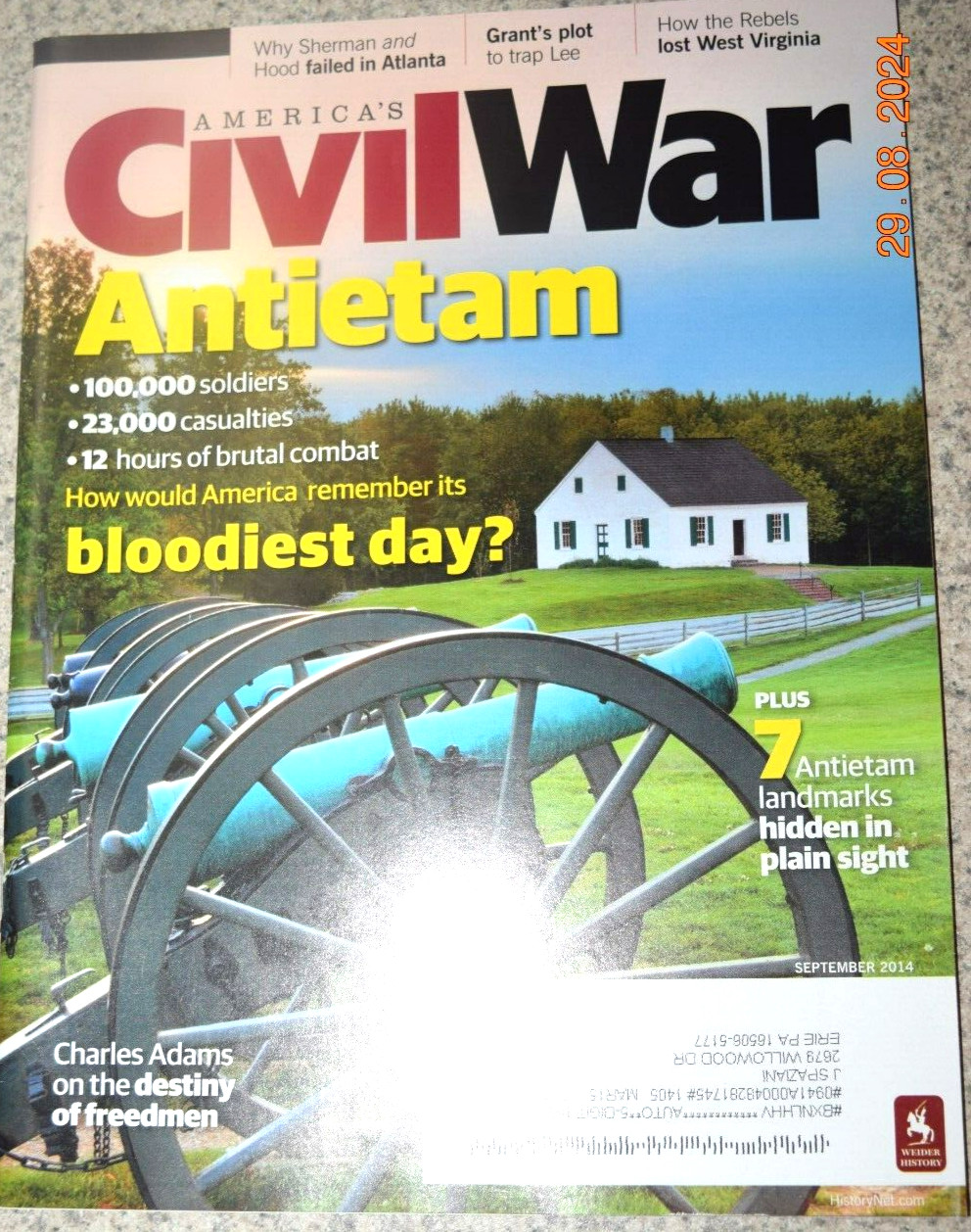 AMERICA'S CIVIL WAR: "ANTIETAM - Bloodiest Day," Sept 2014, 74 Pages, Brand New