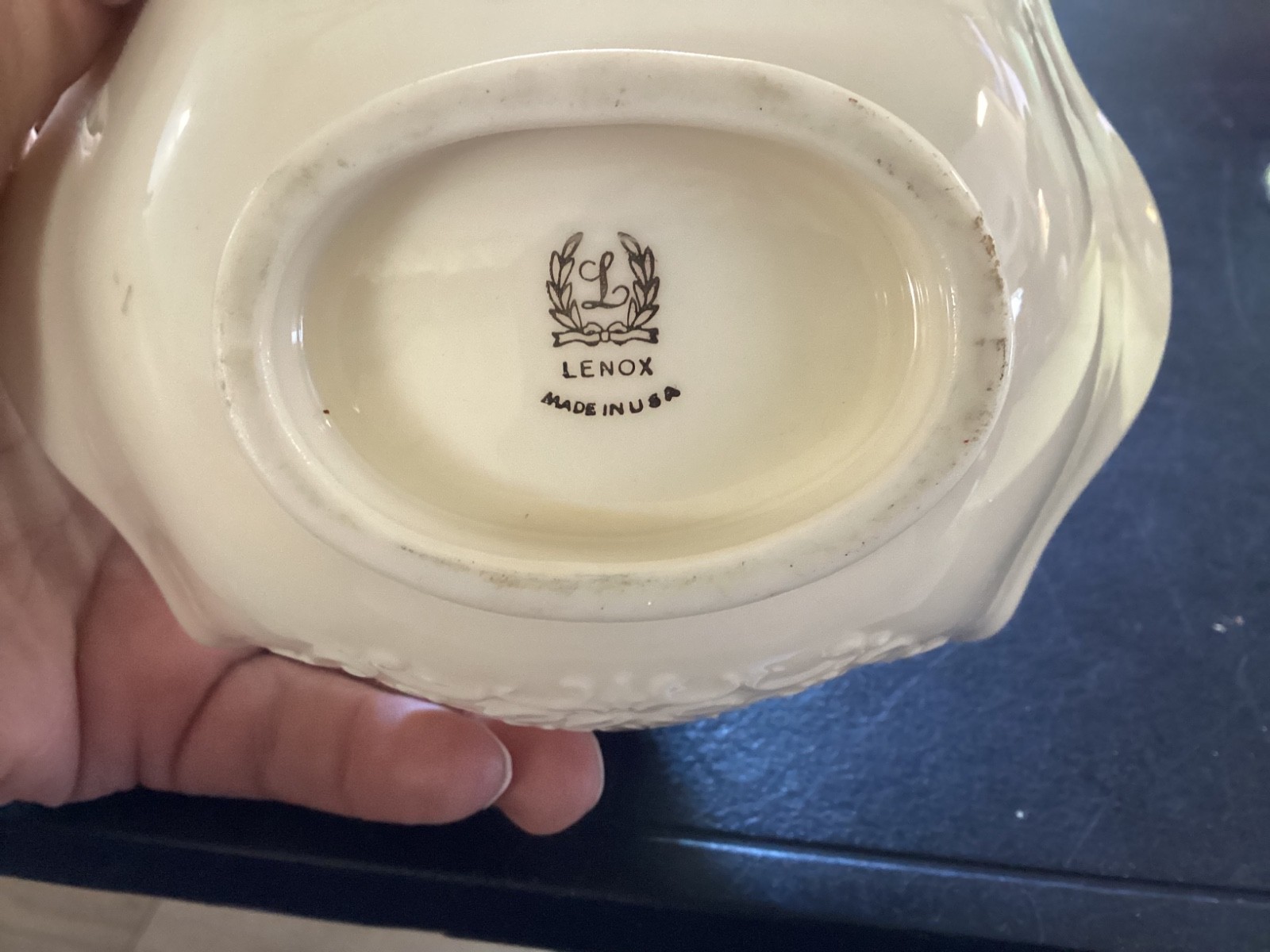 Lenox Oval Shaped Gold Trim China Basket
