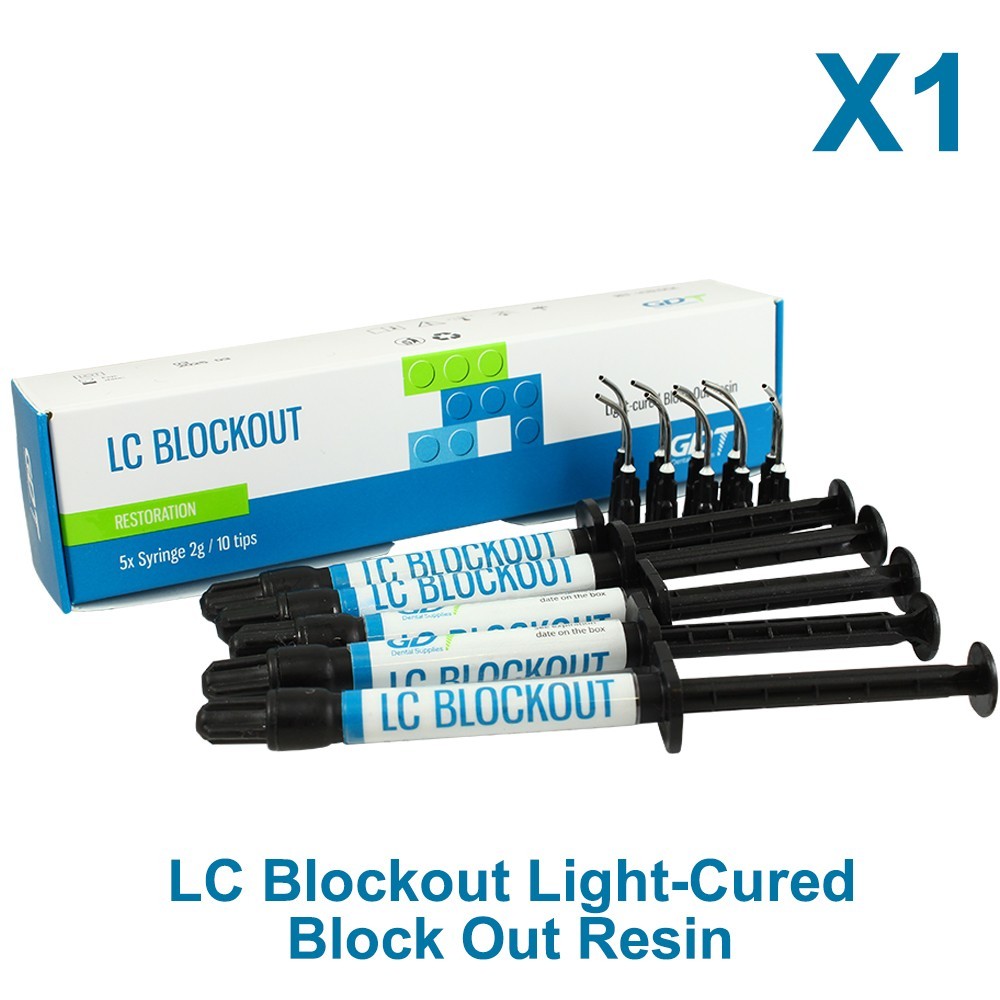 Dental Lab Block-Out Resin Light Cure 5 Syringes 10 Tips Restoration