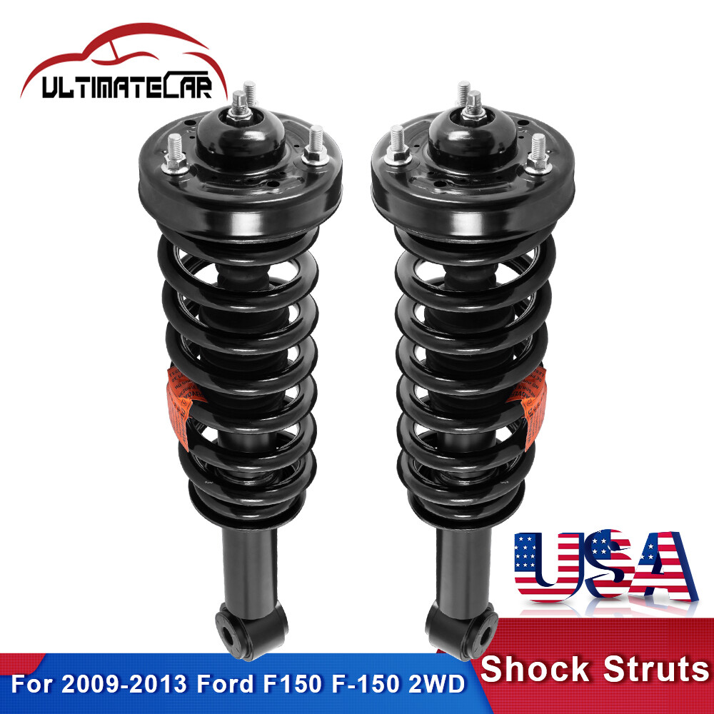 Set 2 Front Struts Shocks w/ Coil Springs For 2009-2013 Ford F150 F-150 2WD