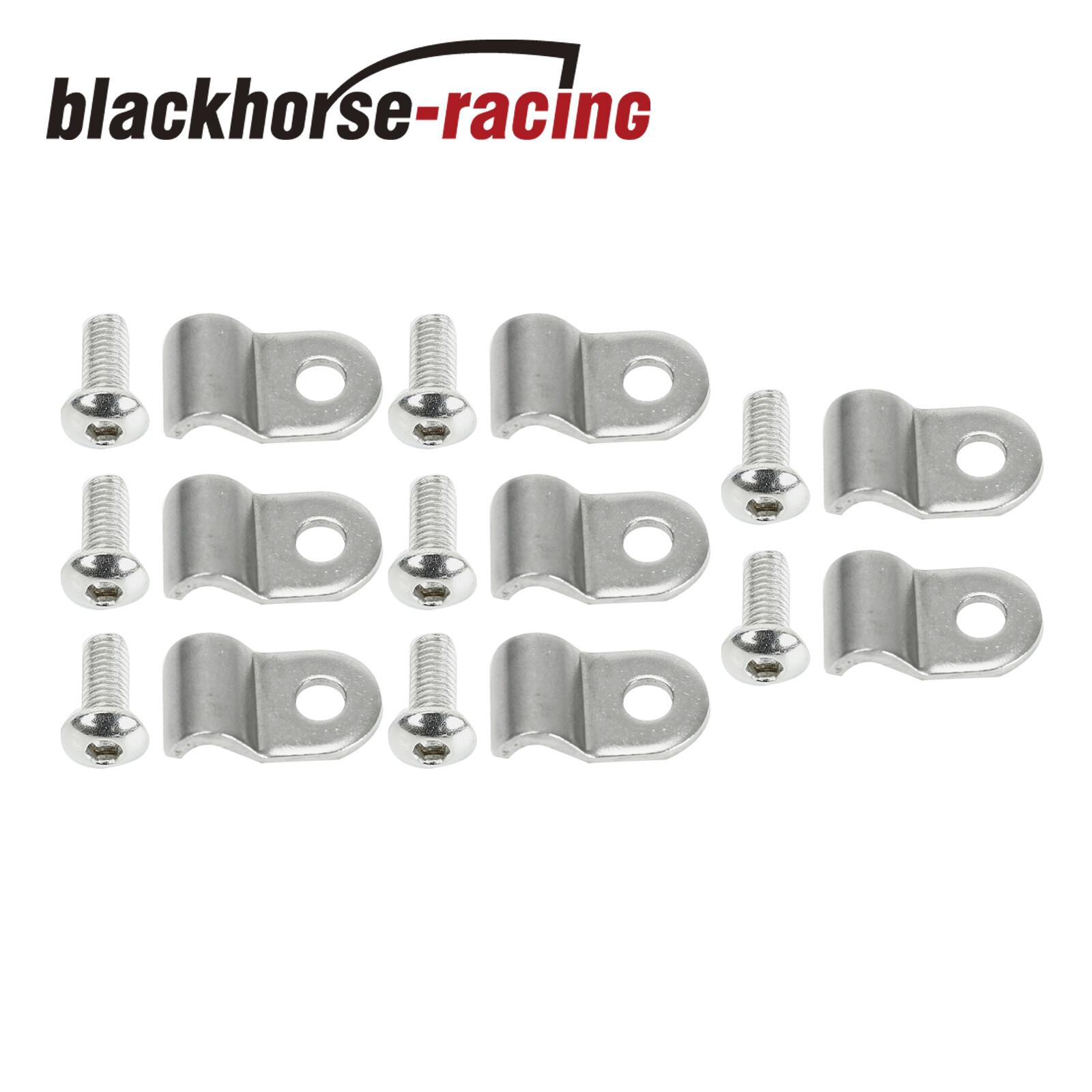 16pc 3/16" Stainless Steel Brake Line Clamps Clips & Screws Street Rod /Hot Rod