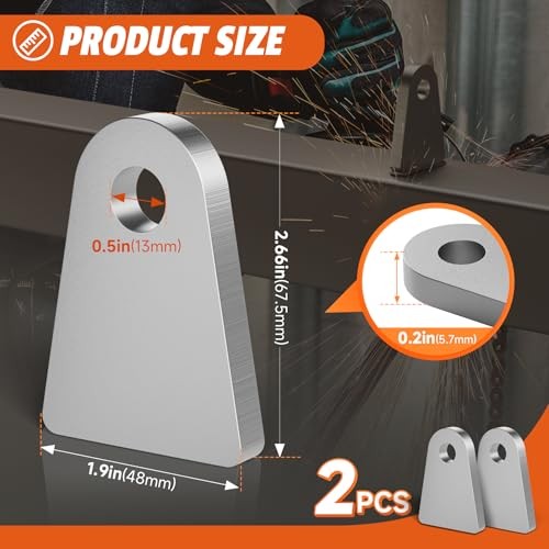 2Pcs Weld on Tabs with 1/2" Holes,Steel Gussets Weld On,Universal Arch-2 Pcs