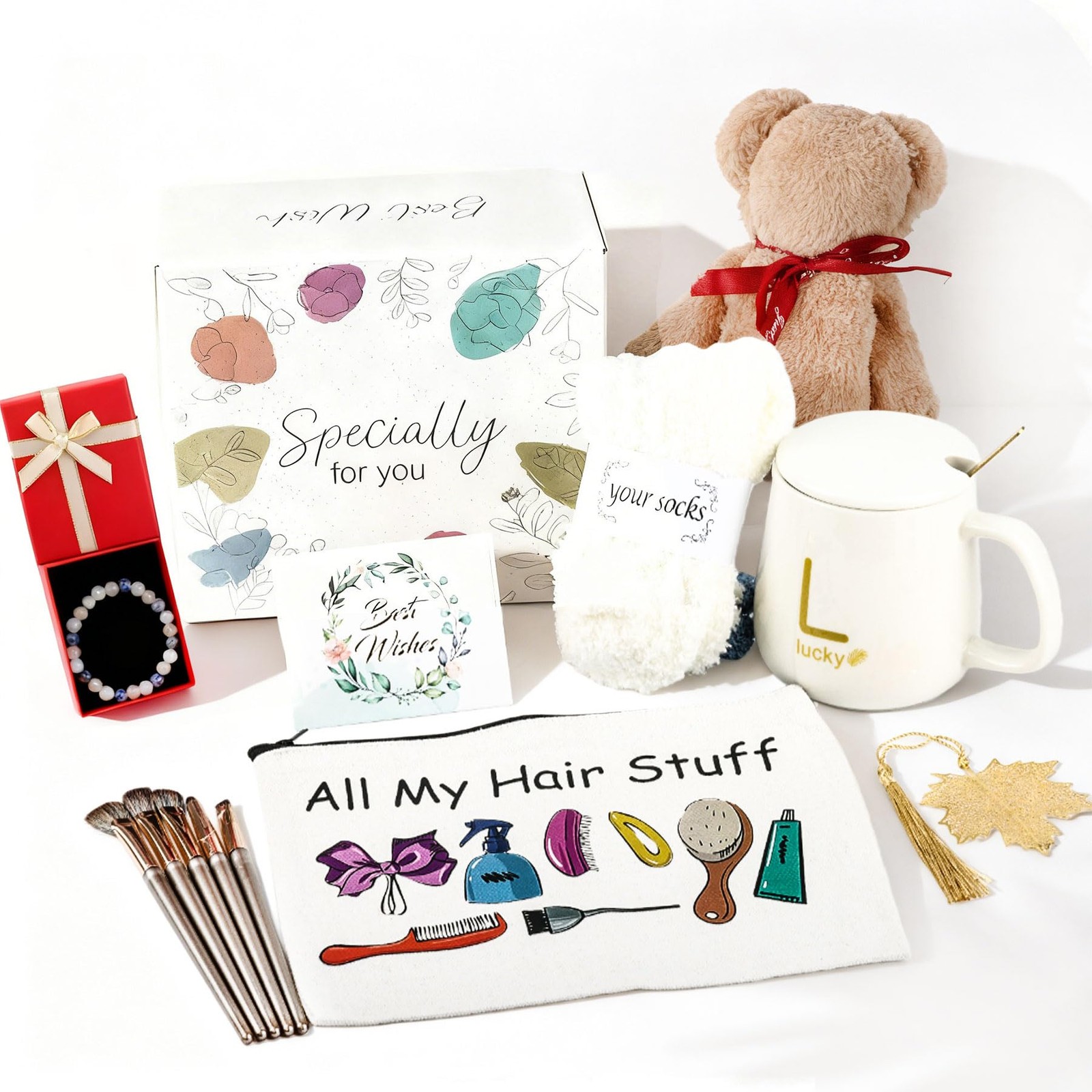 Gift Baskets for Women, 9 PCS Unique Birthday Gifts for Women, Best Friend Bi...