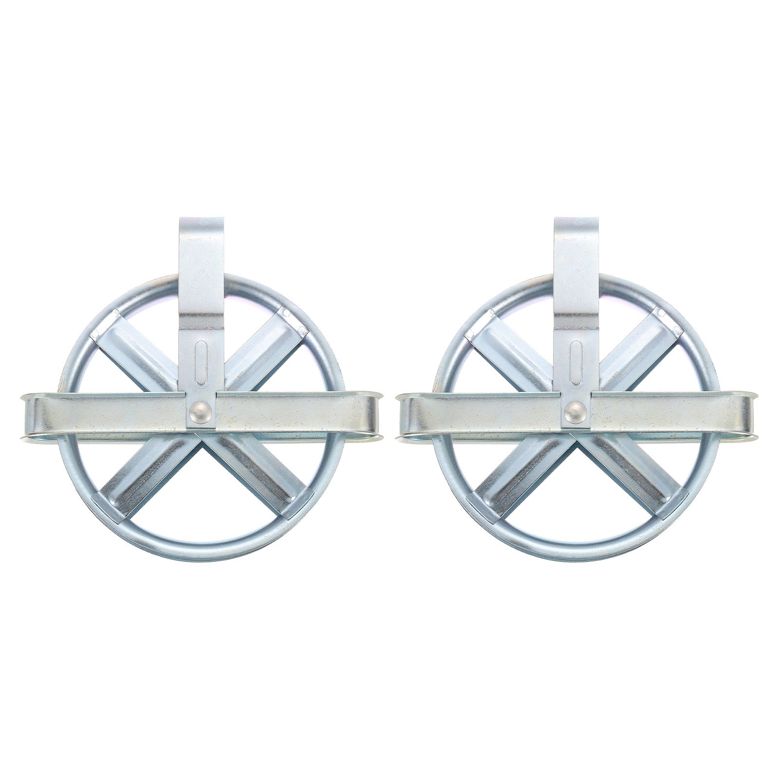2Pcs 5" Clothesline Pulley with Durable Iron Alloy Wheel and  Axle Silver