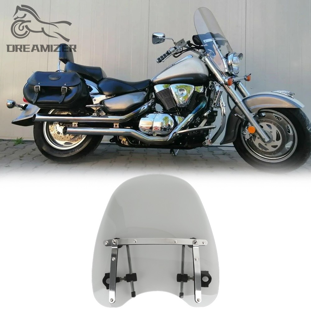 18"x16" Motorcycle Smoke Windshield Windscreen For Suzuki Boulevard C90 C50 C50T