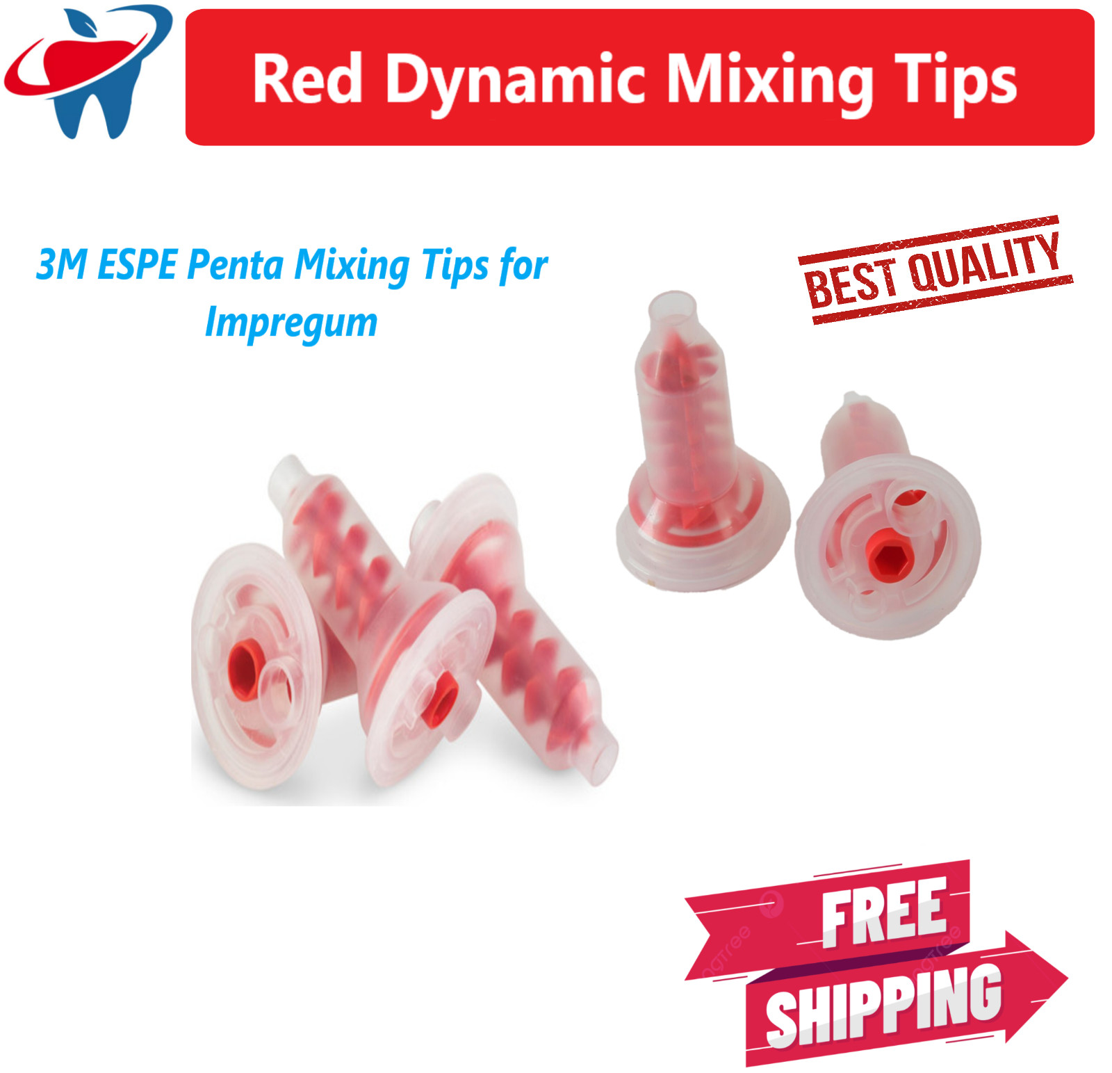 Dental 3M ESPE Penta Red Dynamic Penta Mixing Tips for Impregum (50-100/bag)