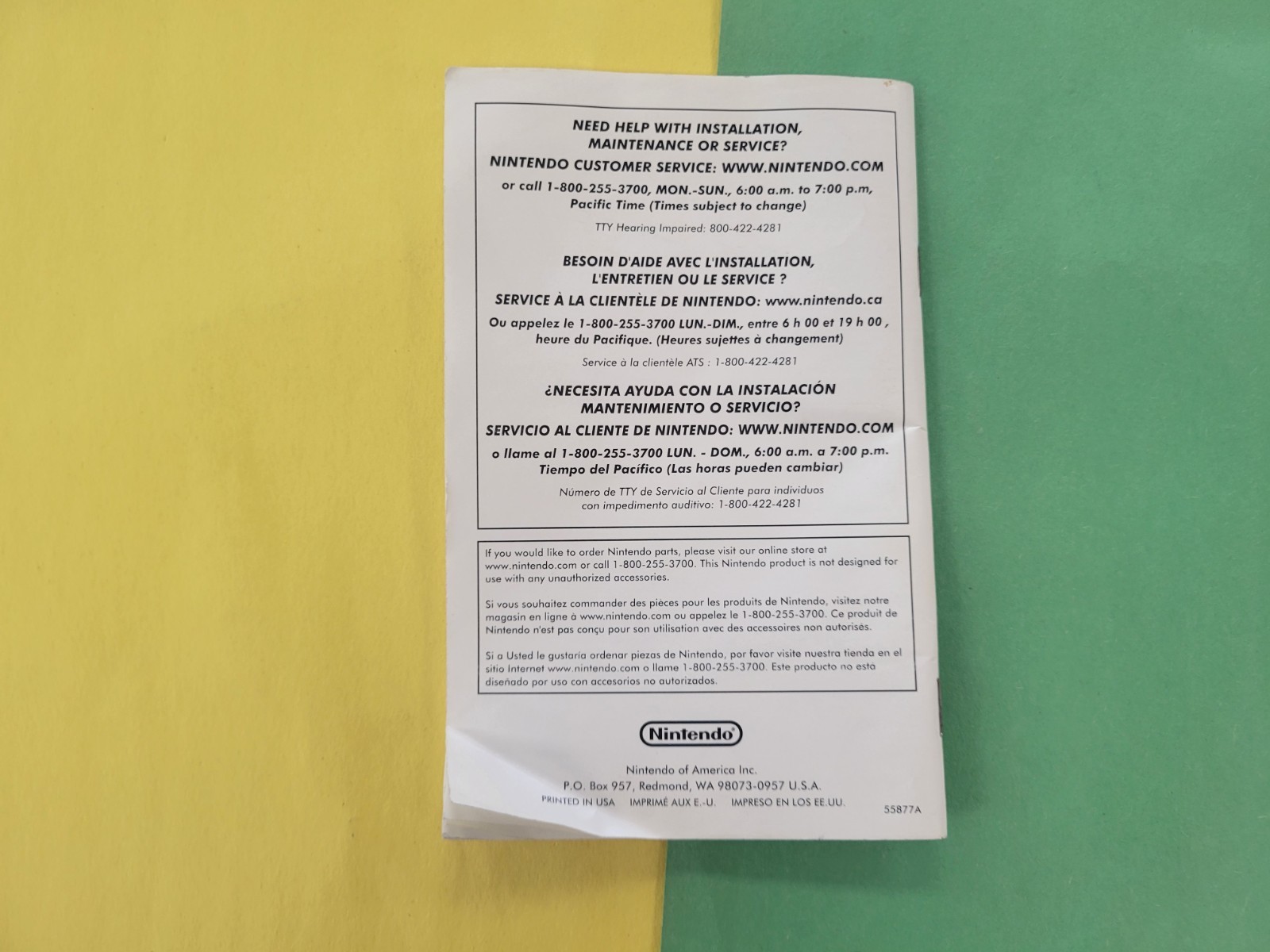 Original Nintendo DS System Console Instruction Manual Only US Version English