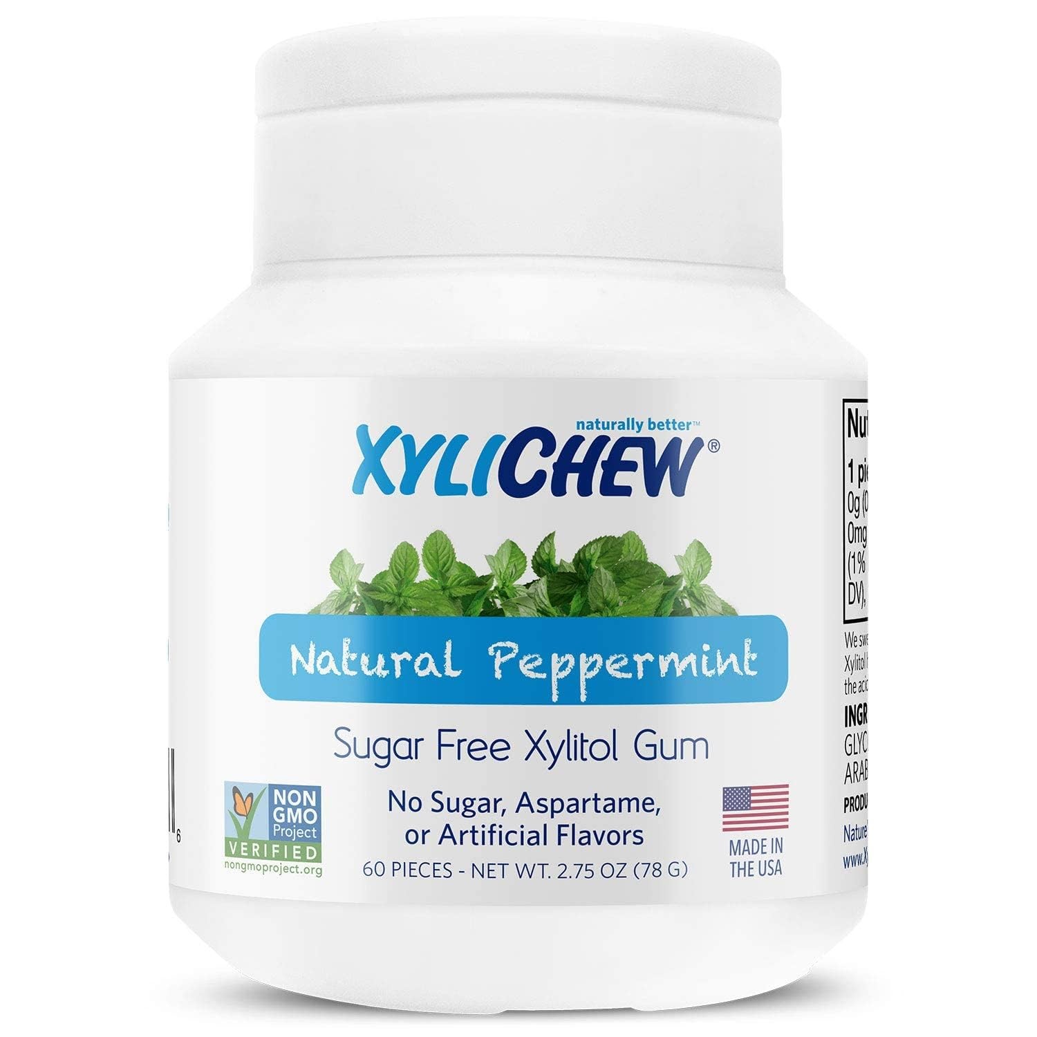 ✨ Xylichew Natural Peppermint Gum 60ct Jars - Set of 4 (240 Pcs) - Exp 02/2027