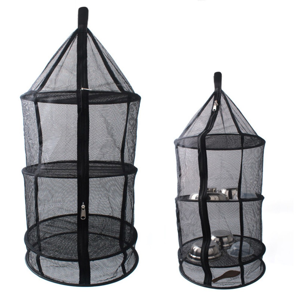 Four Layer Folding Mesh Drying Net Outdoor Circular Hanging Dryer with Zippers