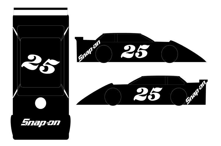 1RC LATE MODEL SPONSOR & NUMBER SET - 1/18 VINYL STICKERS - CHOICE OF # & COLOR