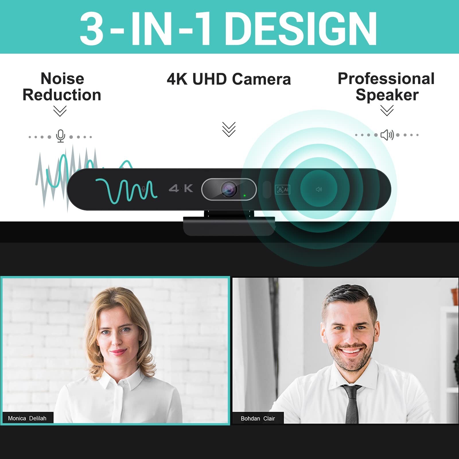 4K Pro Audio and Video Conference Room Camera with Remote Control for Windows...