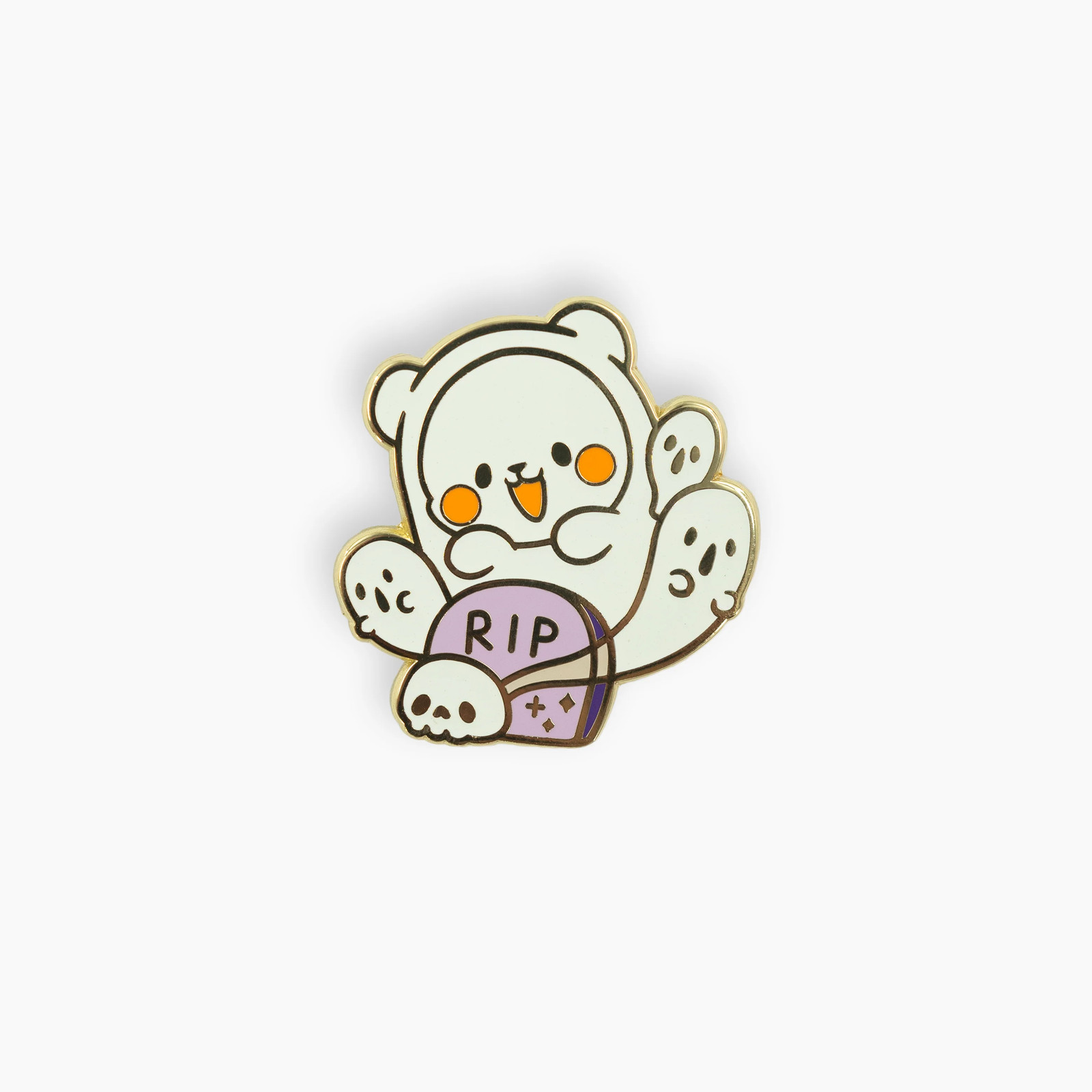 Milk Mocha Bear: Halloween Special Glow In The Dark Enamel Pin: Glowing Ghost