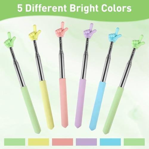 Azureal 6PCS Pointer Finger Stick, Extendable Colorful Finger Pointer Stick,