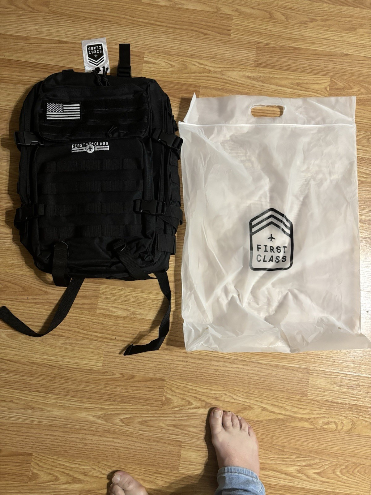 First Class Tactical Military Backpack Black External Pockets Modular new NWT