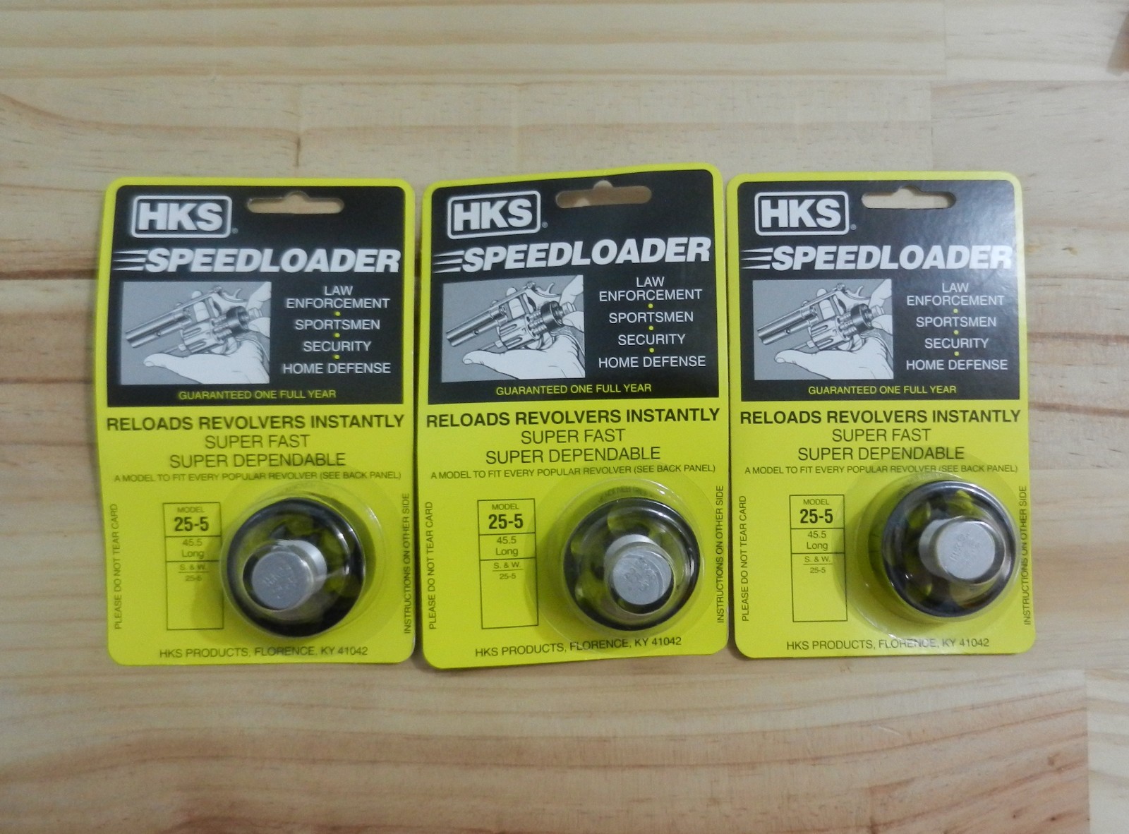 HKS Speedloader NEW;  25-5;  6-Shot;  45 Long Colt;  3 Pack;  Fast & Dependable