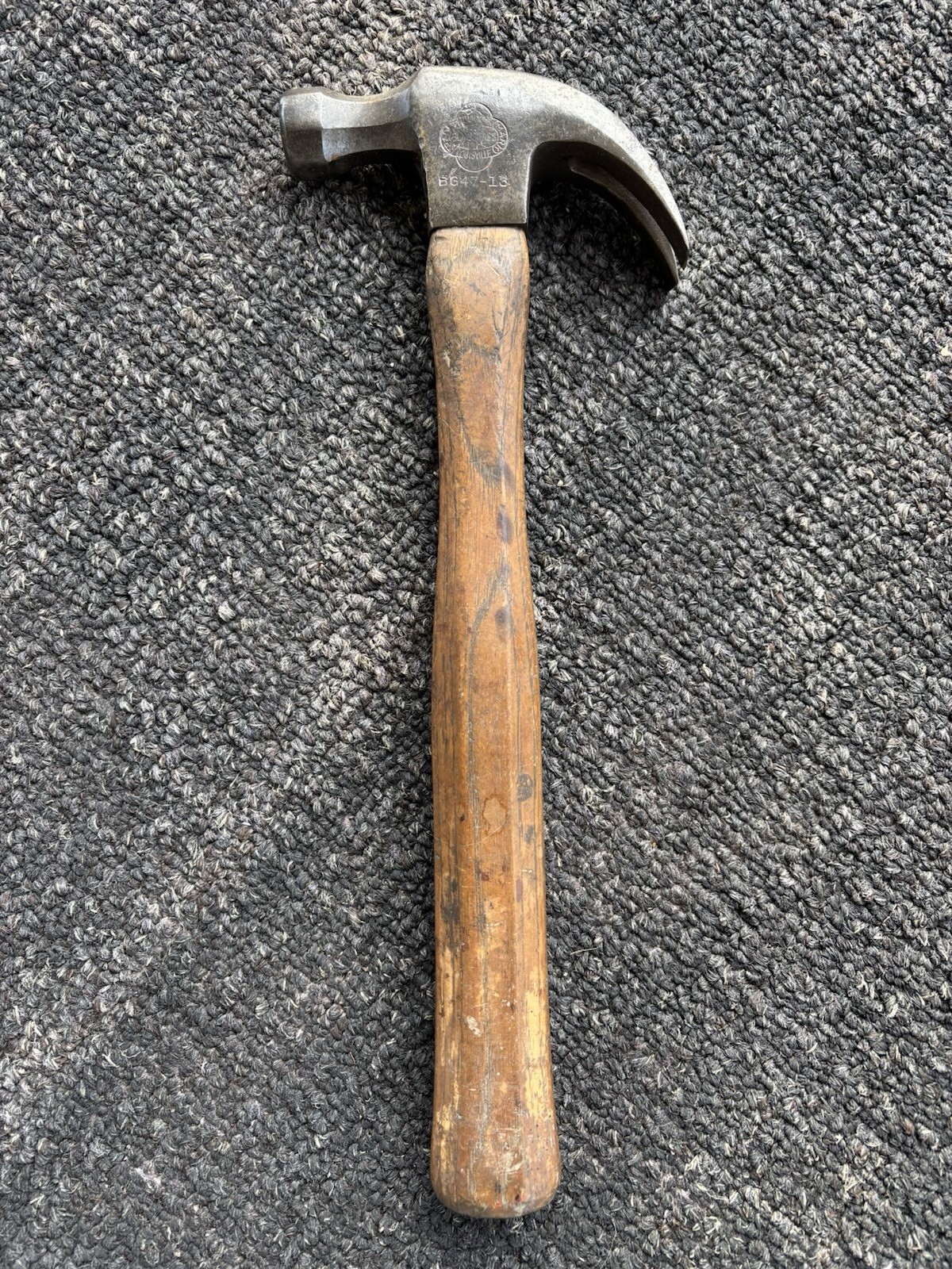 Vintage Belknap Blue Grass Claw Hammer Head BG47-13 Wooden Handle