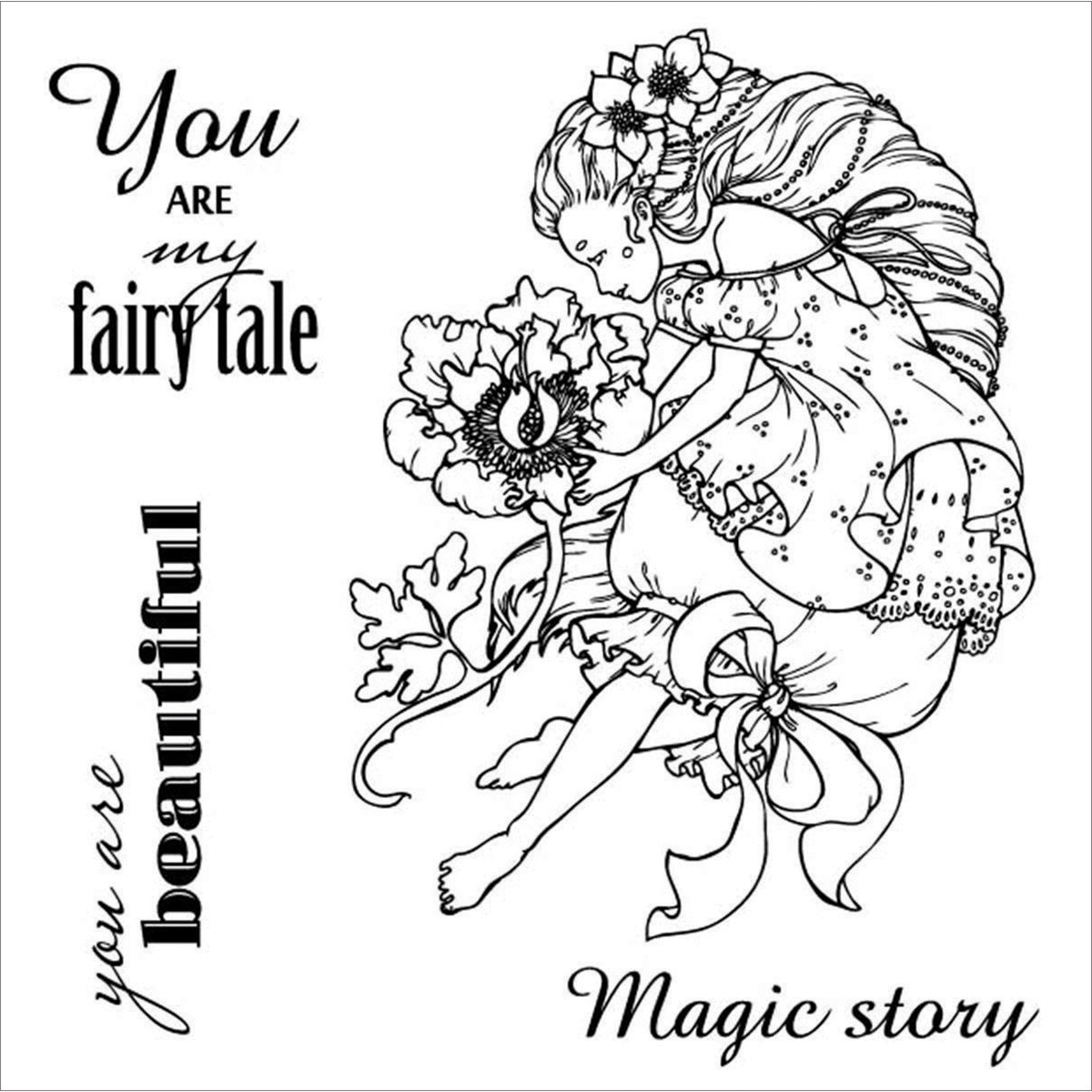 FAIRY TALE You Are My ScrapBerry's Clear Rubber Stamp Set 4"X4" SCB4904011B New