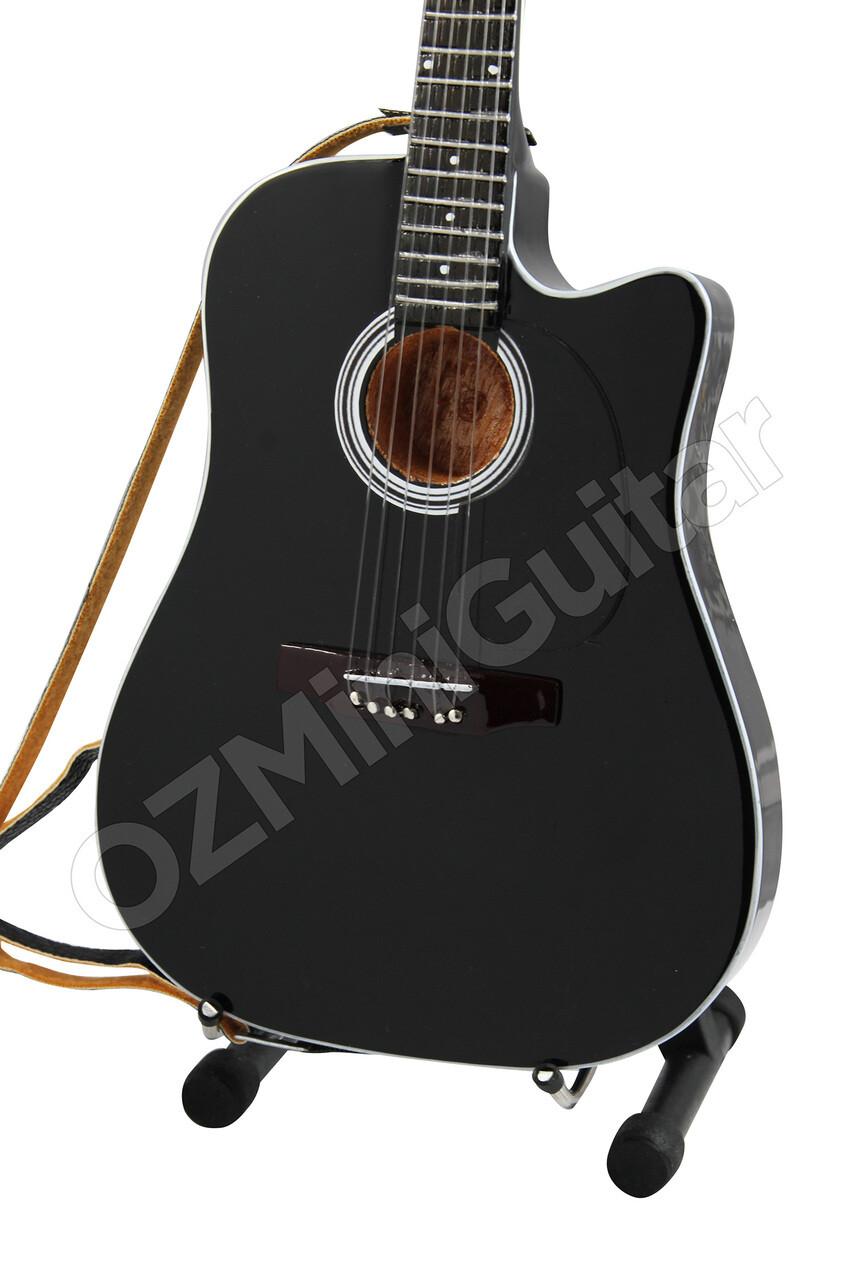 Miniature Black Acoustic Guitar Jon Bon Jovi