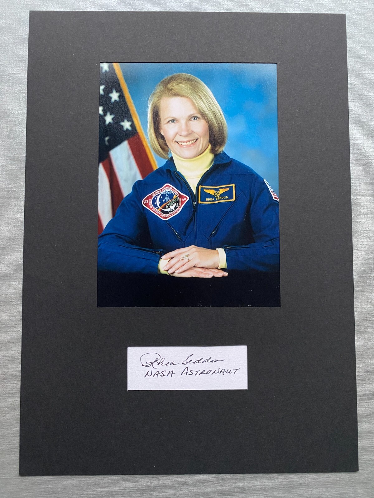 MARGARET RHEA SEDDON astronaut signed mat 21x30 autograph