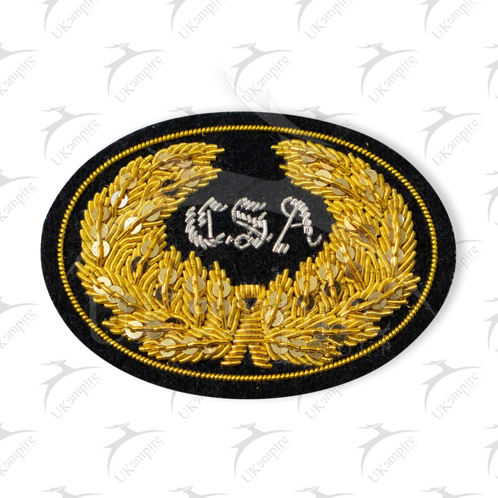 Civil War CSA Officers Hat Insignia Badge (Large) Gold Bullion Wire