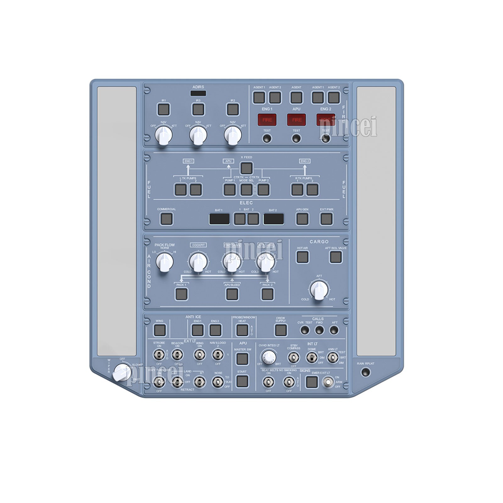 WINGFLEX A320 Overhead Panel with IRS & Lighting Panels Designed Open box