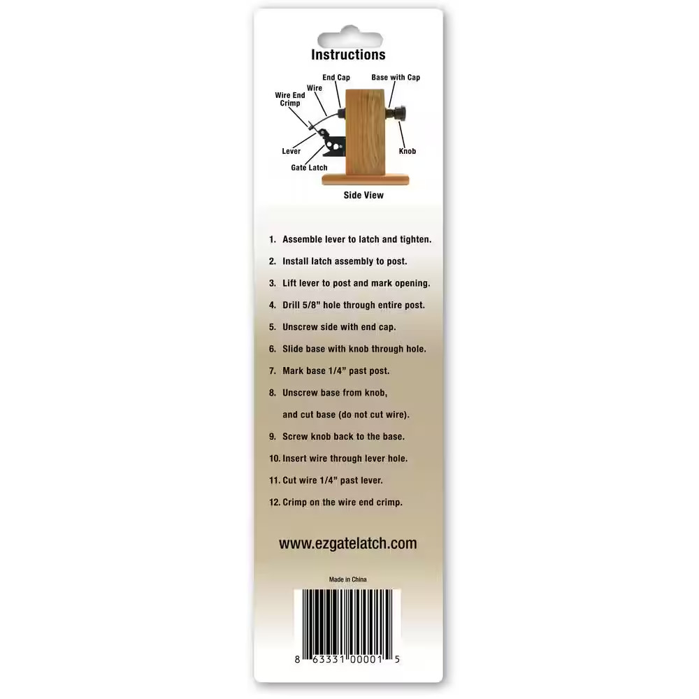Gate Latch Pull Black Plastic Adjustable Rust Resistant Easy Install Standard