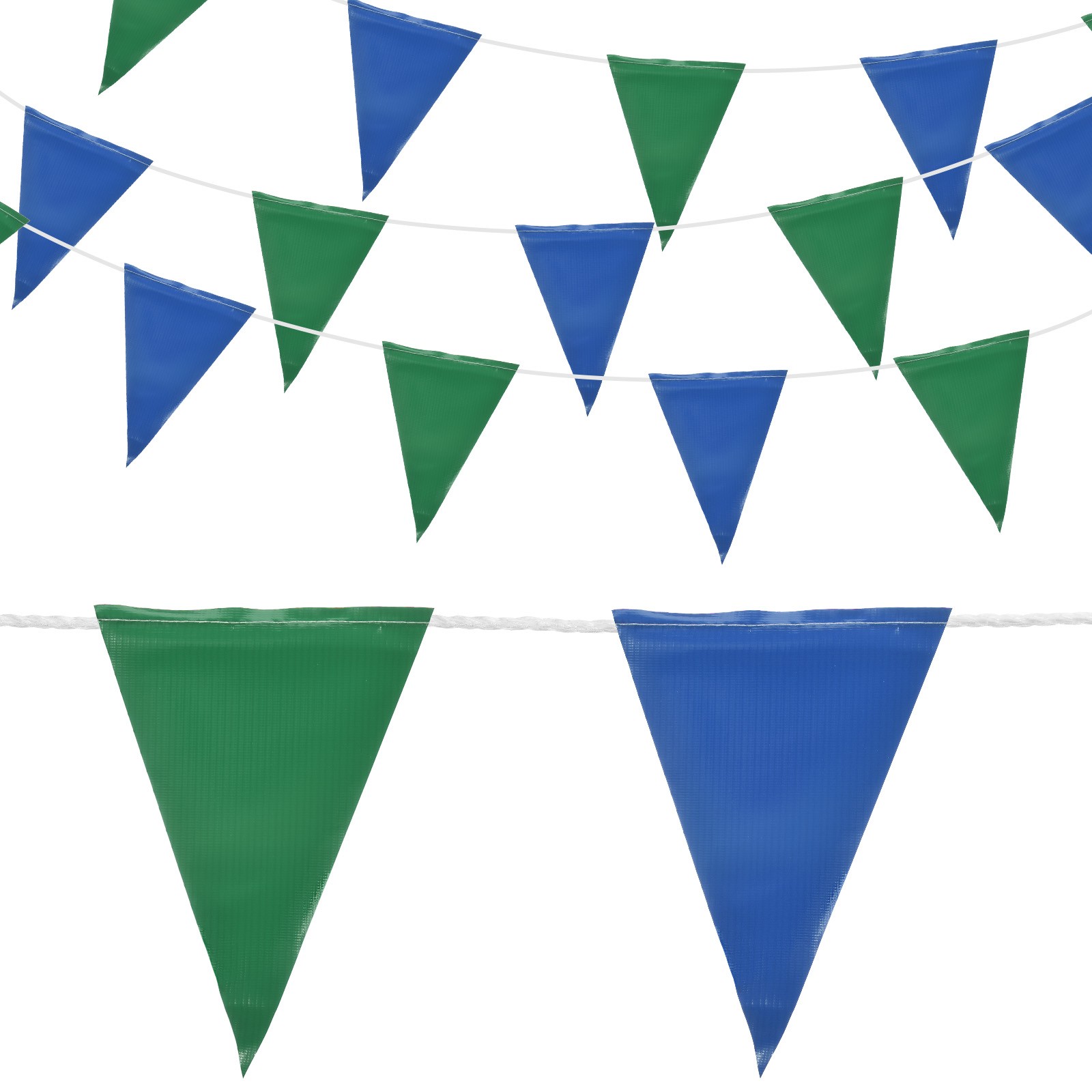 45PACK 98ft Caution Pennant Banner Flags Perimeter Marking Flag Blue Green