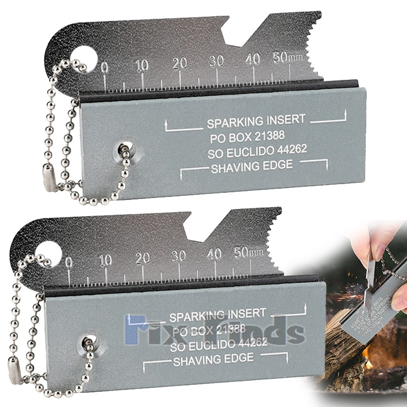 2x Magnesium Flint Fire Starter Emergency Fire Ferro Rod Survival Camping Tool